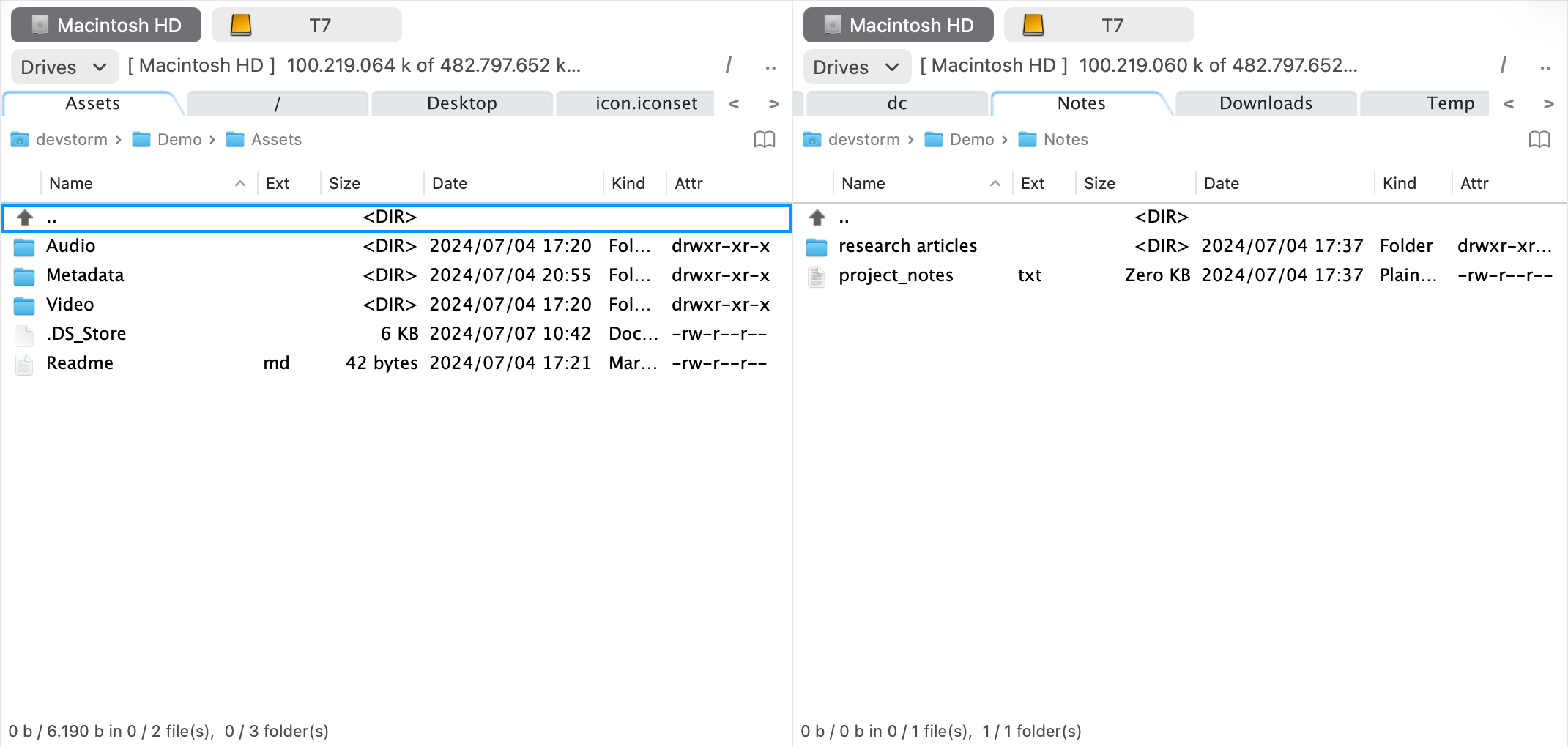 File Lists: drive bar, tabs bar, breadcrumb bar, hotlist, file list, info bar